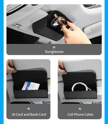 Suitable for Car Logo Glasses Organizer, Car Sunglasses Holder, Car Glasses Organizer, Car Sun Visor Accessories Glasses Protection Organizer, Designed for Ford Accessories